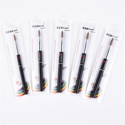 China Hot Selling Professional Kolinsky Acrylic Brush #8#10#12#14#16 Black Nail Art Nail Beauty Brush for sale