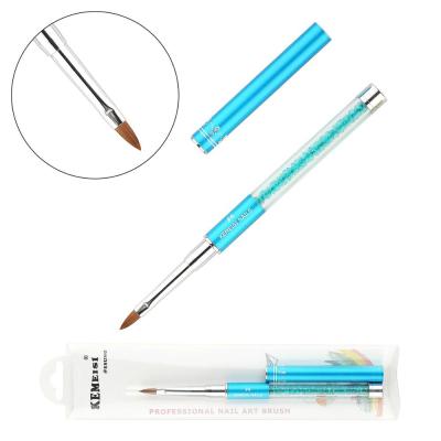 China Nail Art Beauty Esung 1PCS Blue Rhinestone Metal Handle Salon Using 3D Nails Art Design Kolinsky Acrylic Nail Brush Size 4 for sale