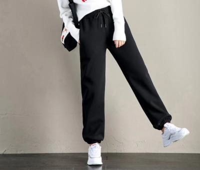 China Anti-Wrinkle 2020 Winter Women Gym Sweatpants Workout Fleece Solid Thick Warm Winter Cotton Female Pants Running Pantalones Mujer for sale