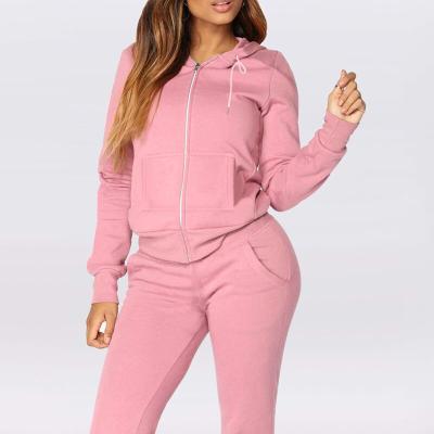 China SZCUICHANG OEM Brand Sweatsuit Breathable Custom Women Set White Pink Fleece Tracksuits For Women for sale