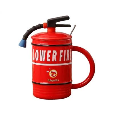 China WITH Water Ceramic Mug Car Thermos Fire Extinguisher LID Novelty Mug Mug Porcelain Creative Gift Mug Customized Logo Drop Shipping 1 pcs for sale