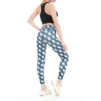 China Breathable Customized Fashion Printed Breathable High Waist Gym Yoga Leggings For Women for sale