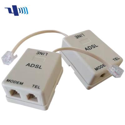 China Telecommunication US ADSL RJ11 6P2C Telephone Splitter With Cable 100mm for sale