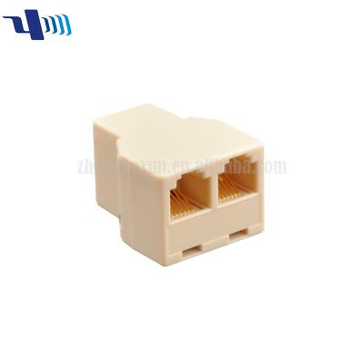 China Telcommunications RJ12 6P6C Adapter 2 Female To 1Female for sale