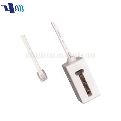 China Telecom Mains RJ11 6P2C Modular Plug To French Female Socket for sale