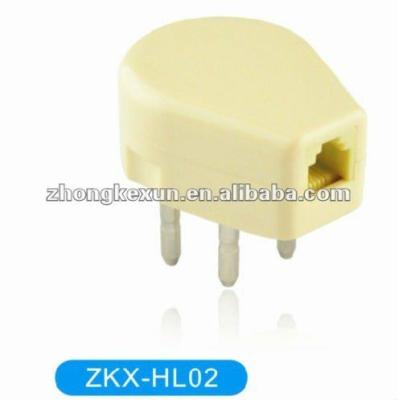 China Industrial HOLAND plug and rj11 plug phone adapter 3 pin socket 555777 for sale