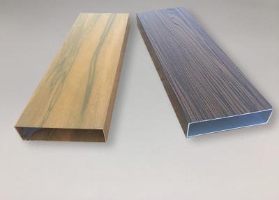 China High Precision Seamless Aluminium Tube Profiles Wood Color Surface Decoration for sale