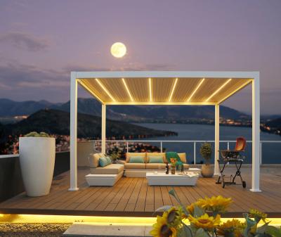 China Howvin Patio Opening Louvred Roof Garden Sun Shade Bioclimatic Louvered Outdoor Waterproof Mirador Gazebo Aluminium Pergola for sale