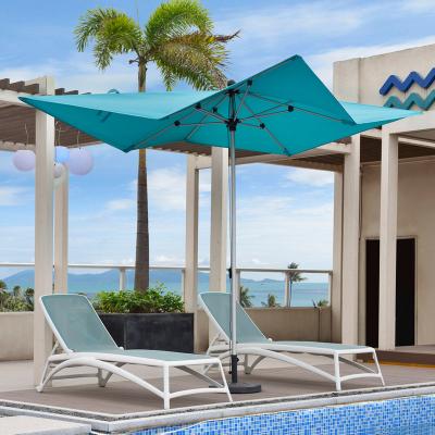 China Custom Logo Print 2.5M Outdoor Beach Parasol Umbrellas Garden Large Patio Butterfly Umbrella Parasol Te koop