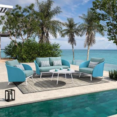 China Professional Manufacture Garden Patio Furniture Aluminum 4Pcs Modern Hotel Patio Sofas Set for sale