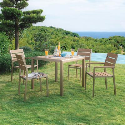 Cina Tass Series Wooden Wood Dining Table Chair With Armrests For Garden Outdoor Bistro Patio in vendita