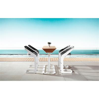 China Modern Outdoor Furniture Bar Stools Set Metal Aluminum Sqare High Table Chair for sale