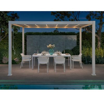 China 3*3M Modern Automatic Louvered Pergola Kits Patio Outdoor Aluminium Opening Roof for sale