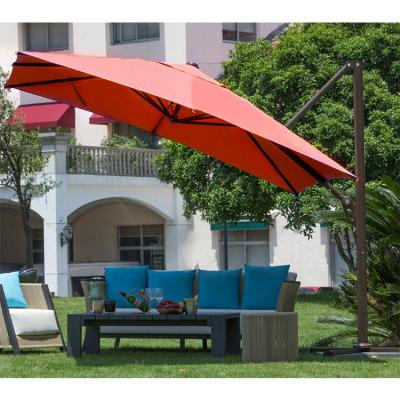 China Hanging Aluminum Garden Patio Parasol Cantilever Square Acrylic Cloth Umbrella for sale