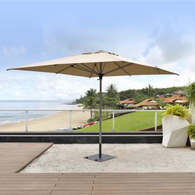 China 3M Square Outdoor Garden Patio Parasol Beach Large Umbrella With Stable Stand Base for sale