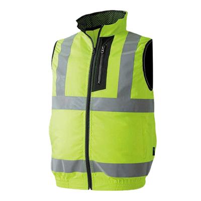 China Fluorescent Reflective Fan Cooling Vest Double Fan Hi Vis Shirts for sale