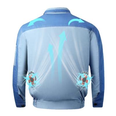 China Hiking Air Conditioned Shirts 6700mAh Li Battery Ac Coat Mandarin Collar for sale