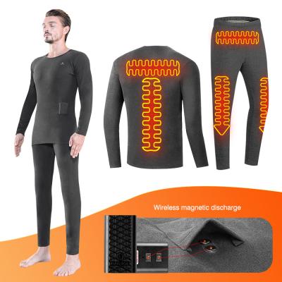 China Winter elektrisch verwarmd ondergoed Set Vlies Thermische toppen Broek Ski verwarming Body suit Te koop