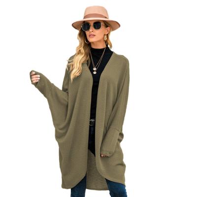 China 2021 Winter Leisure Anti-wrinkle Loose Sweater Women's Mid-Length Cardigan NGO-Sleeved Clothing for sale