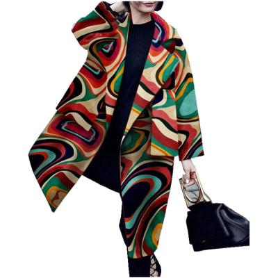 China Pocket Cape Lapel Windproof Printing Type Covers New Autumn Winter Clothing Women's Coat for sale