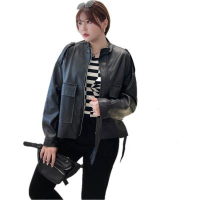 China Women's Clothing Plus Size Ladies Pu Leather Jacket Pu Leather Jacket for sale