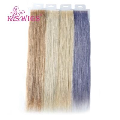 China PU Peel Handtie Tape In 20 Inch Light Color Kinki Pooch Tape Hair Extens Hair K.S WIGS Tape In Hair Extens Hand Tied Cuticle Hair for sale