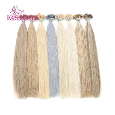 China Silky Straight Wave K.S WIGS Nail Tip Hair Keratin Hair Extensions U Tip 16 Inch European Virgin Nail Tip Double Drawn for sale