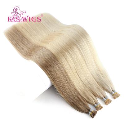 China K.S silky straight wave WIGS I tip hair extensions 20 inch light color stick tip hair extension for sale