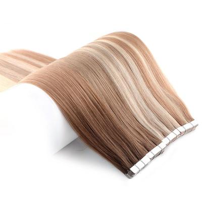 China Silky Straight K.S Wave Hair Extensions 16 Inch Light Color Tape Hair WIGS Tape In Double Drawn Hair Extensions Tape for sale