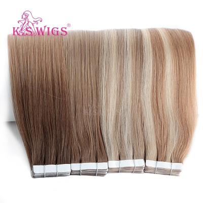 China Silky Straight Tape Tab Double Drawn Straight Tape Hair Extens 20inch Light Color K.S Wave WIGS Tape Hair In Hair for sale