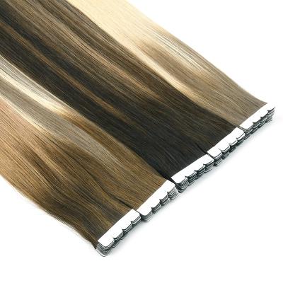 China Hot Selling 100% Silky Straight Remy Human Hair Double Drawn Cuticle Stick Tape Hair Mini Tape Ins Hair Extensions Invisible Russian for sale