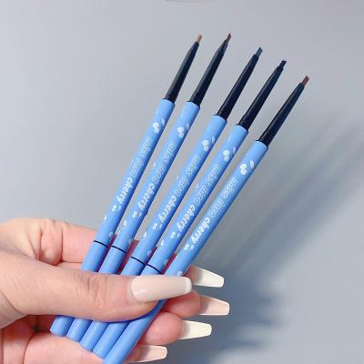 China Logo New Trending Eye Brow Custom Waterproof Pen Double Head Automatic 6 Colors Vegan Natural Waterproof Private Label Thin Eyebrow Pencil for sale