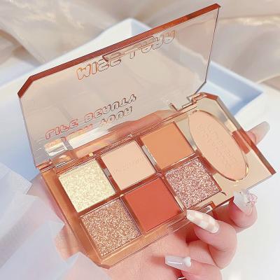 China 7 High Gloss Color Eyeshadow Dish Seven Waterproof Wholesale Eyeshadow Dish Palette Blush Sensitive Dish Eyeshadow for sale