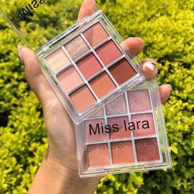 China Private Label Cosmetics Vegan 9 Color Shimmer Shimmer Waterproof Eyeshadow Makeup Waterproof Eyeshadow Palette for sale