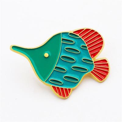 China Europe Badge Custom Diy Fish Soft Enamel Pin Lapel Back Pack Book Medical Belt Panel Card for sale