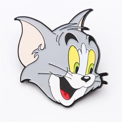 China High Quality Europe Wholesale OEM and ODM Badges Metal Cat Mouse Jingle Animated Character Support for Figure Lapel Pin for sale