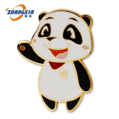 China High Quality Soft Enamel Panda Party Production Custom Metal Emblem Cartoon Character for sale