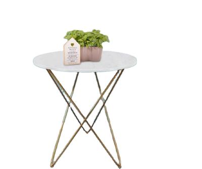 China Designer Round Milk Tea Store Leisure Balcony Table Single Coffee Table (The Other) Nordic Adjustable Natural Terrazzo Table for sale