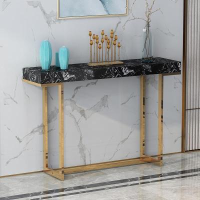 China (Size) Stainless Steel Adjustable Modern Lightweight Luxury Marble Entryway Table And Porch Door Hotel End View Table Porch Door Cases for sale