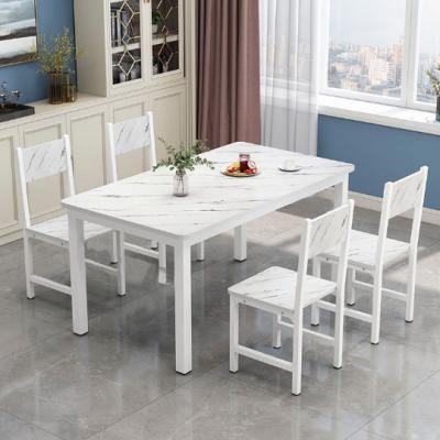 China Simple modern small family restaurant rectangular table and chair set in 2021 new product for sale