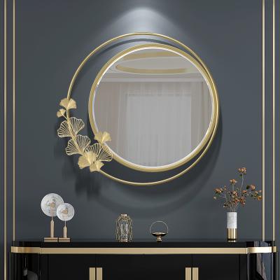 China Europe Nordic light luxury fashion and creative metal living room console wall mirror decoration for sale