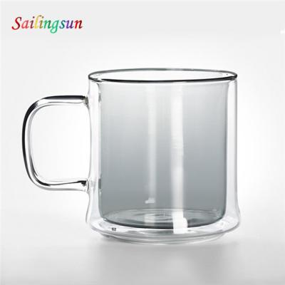 China Color Safe Modern Design Office Style Food Grade Borosilicate Glass Thermo Coffee Mug for sale