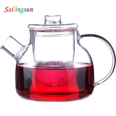 China Sustainable Classic Handmade Design Borosilicate Tea Infusion Thermo Glass Pot for sale