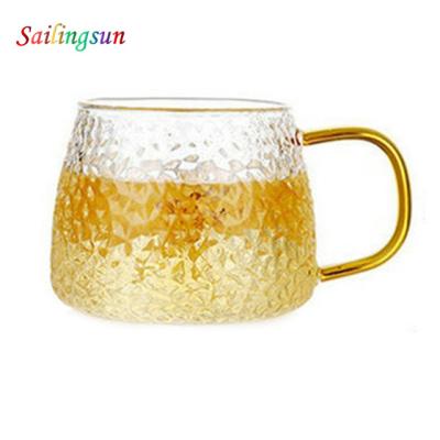 China Food Grade Craftsman Sublimation Simple Design Safe Pyrex Cooking Glass Tea Mug for sale