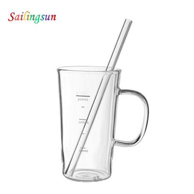 China Safe Durable Food Grade Oversized Classic Easy Use Cooking Straw Glass Beverage Cup for sale