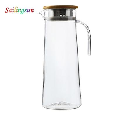 China Sublimation Pyrex Viable Decoration Pyrex Thermo Proof Glass Tea Filter Lid Coffee Pitcher for sale