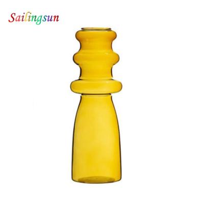 China Design Safe Colorful Tall High Clear Pyrex Food Grade Thermo Tabletop Glass Vase for sale