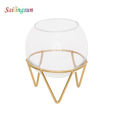 China High Clear Glass Ball Safe Design Household Food Grade Pyrex Table Lamp Fireplace Candle Cup for sale