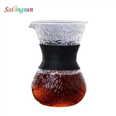 China Sustainable Design V60 Colorful Unique Handmade Pyrex Pour Over Glass Filter Coffee Jar for sale