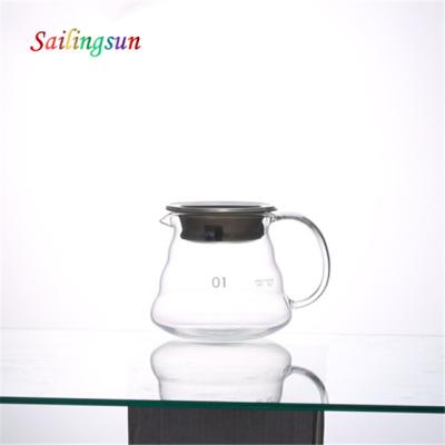 China Sustainable Classic Design V60 Hand Pour Over Thermo Pyrex Glass Coffee Maker for sale